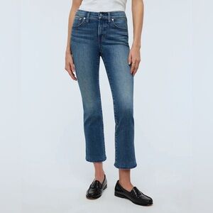 Madewell denim mid rise kick out crop